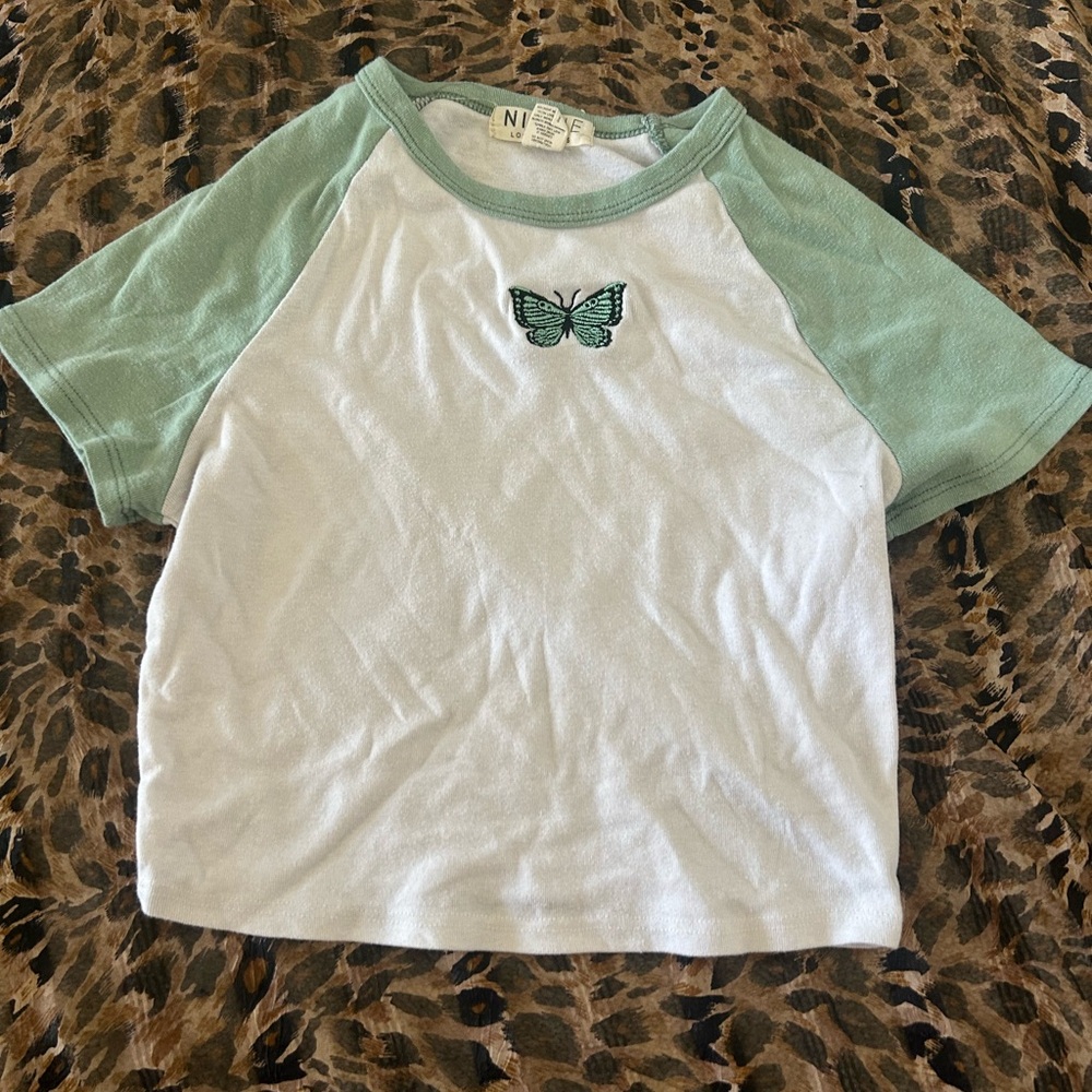 Y2K butterfly baby tee
